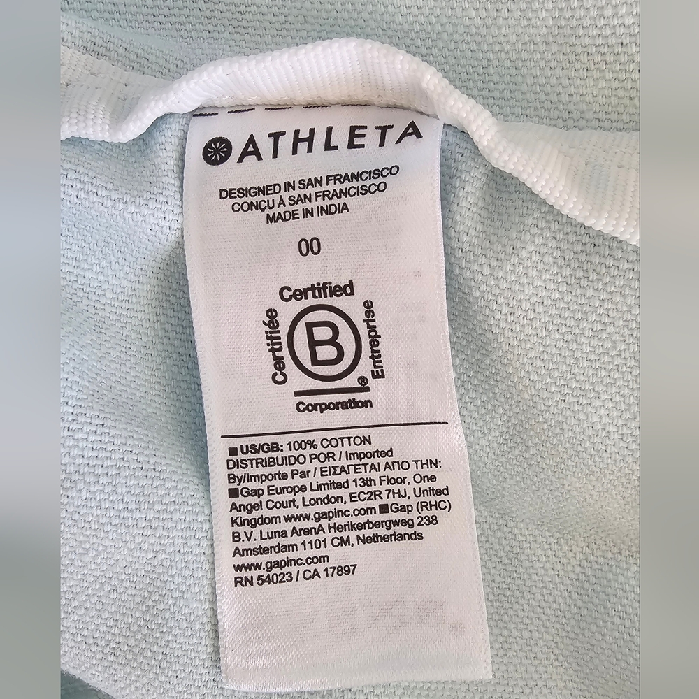 ATHLETA Ombre Blue Canvas Tote Bag Large. Beach,Gym, Shopping - Picture 4 of 7